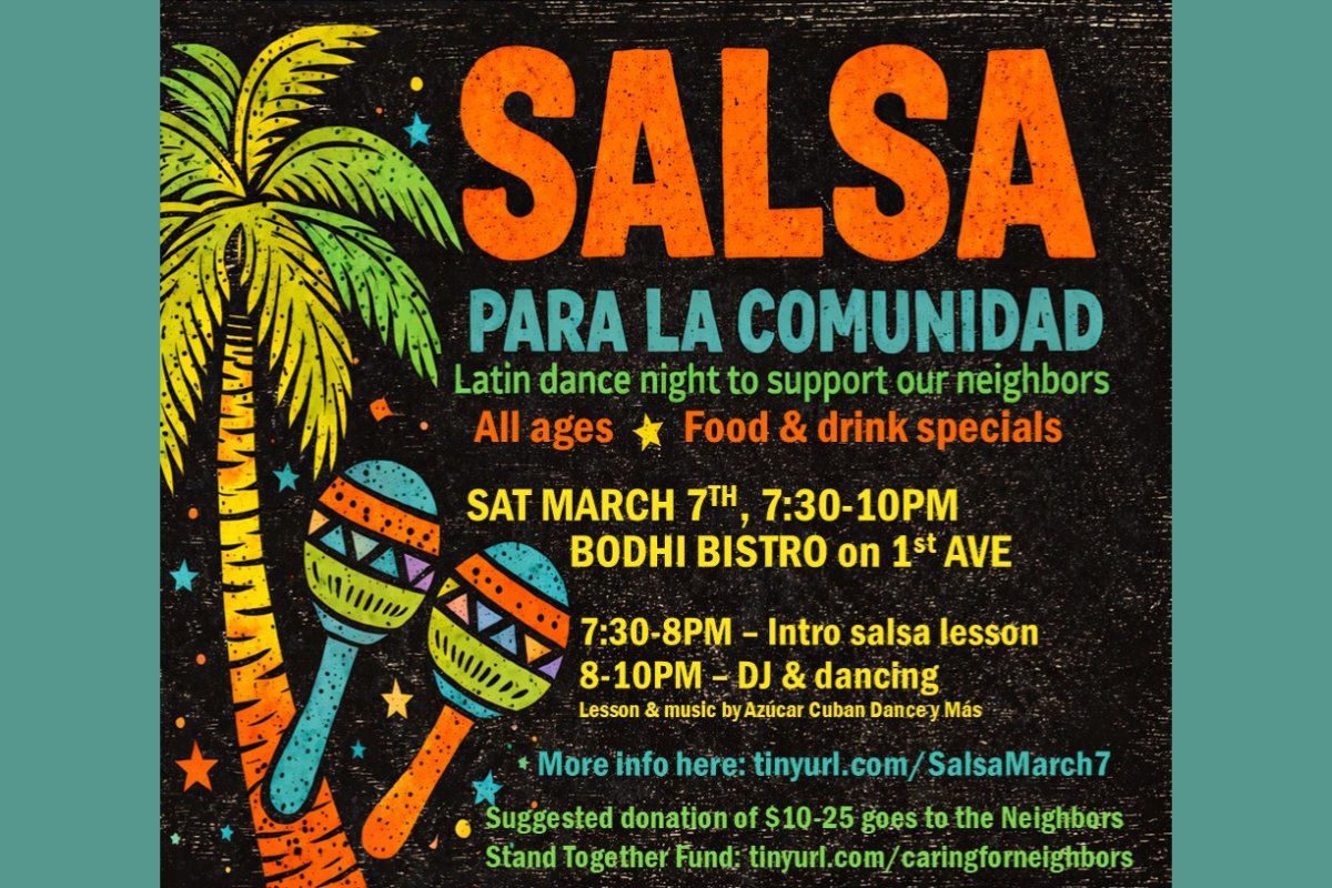 Community Salsa Night Poster, Bodhi Bistro