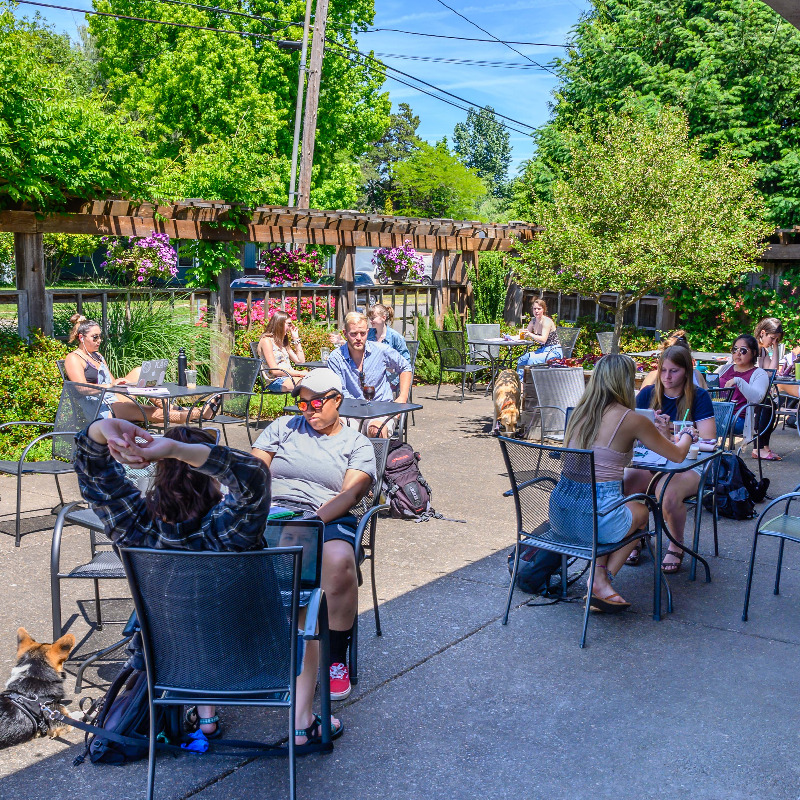 Outdoor Seating at Coffee Culture, photo by Reed Lane Photography