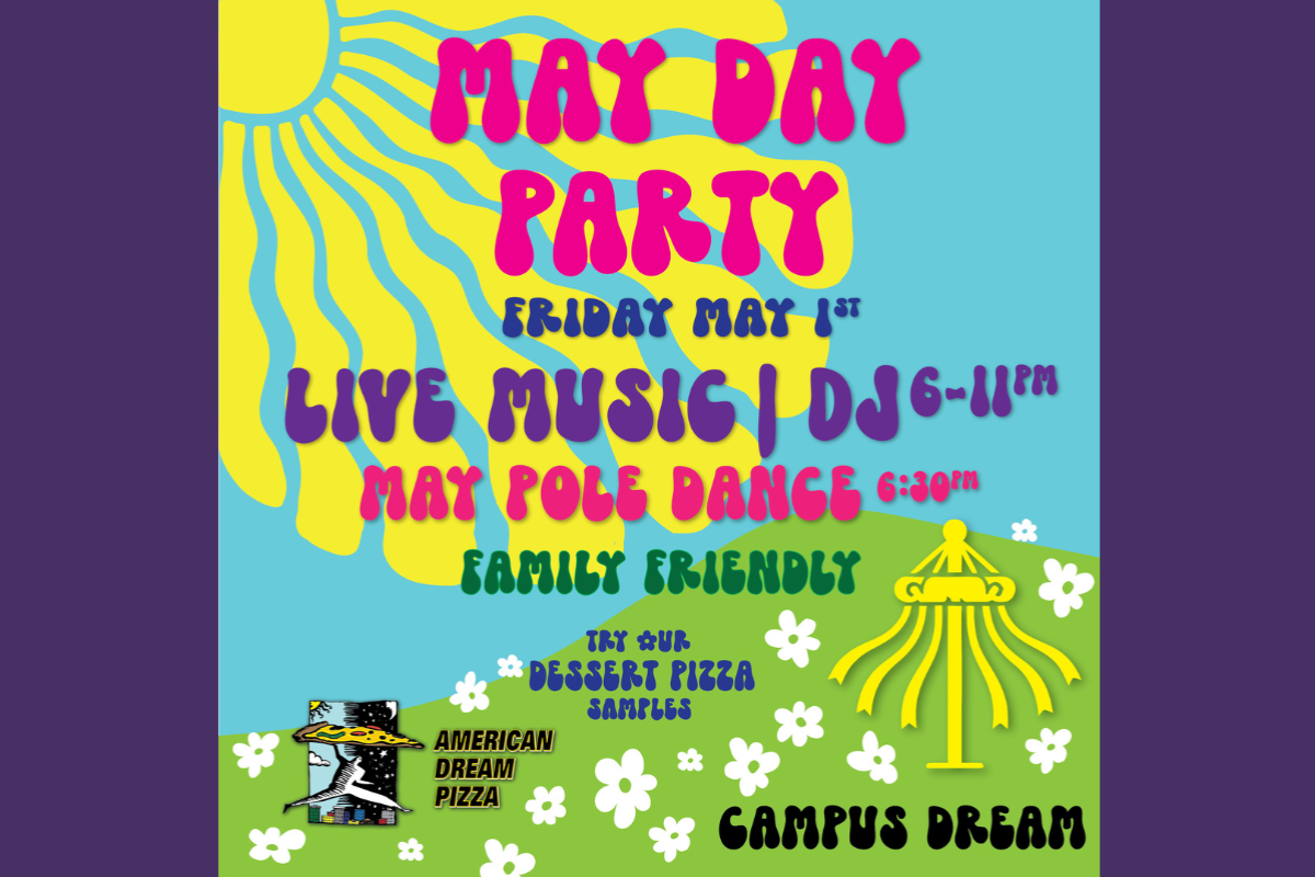 American Dream Pizza May Day Party, poster from American Dream Pizza